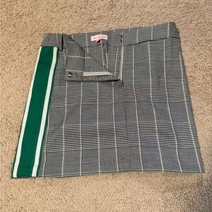 re:named Black and Green Plaid Mini Skirt